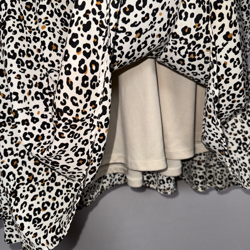 Show Me Your Mumu Leopard Print‎ Bell Sleeve Tunic Top XL Tan Black Animal Print - Picture 5 of 9